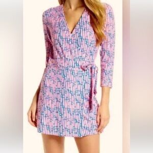 Lilly Pulitzer Pink and Blue Patterned Romper size medium